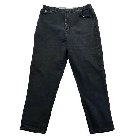 Lee Womens Jeans Size 18 Medium Classic Relaxed Fit Straight Leg Black Denim - Picture 1 of 15